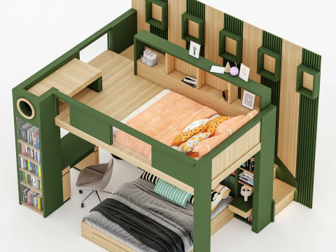 Bunk Bed for Teenager BB2 3D Model