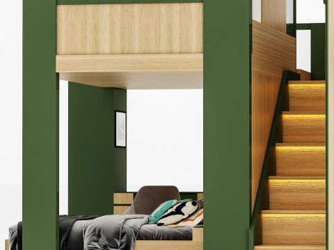 Bunk Bed for Teenager BB2 Modelo 3D