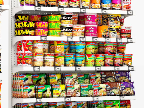 Ramens and Noodles Display LB25 3D Model