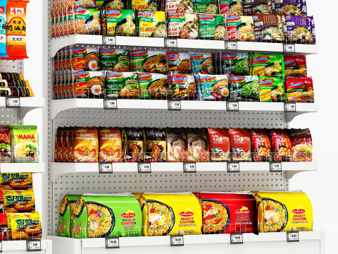 Ramens and Noodles Display LB25 3D Model