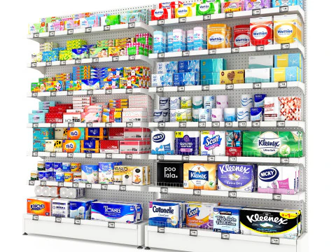 Tissue and Toilet Papers Display LB26 3D Model