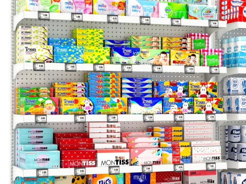 Tissue and Toilet Papers Display LB26 3D Model