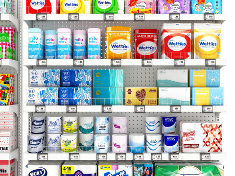 Tissue and Toilet Papers Display LB26 Model 3D