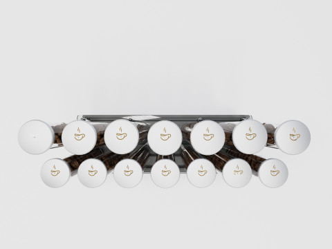 Expositor de gr&atilde;os de caf&eacute; 02 CM017 Modelo 3D