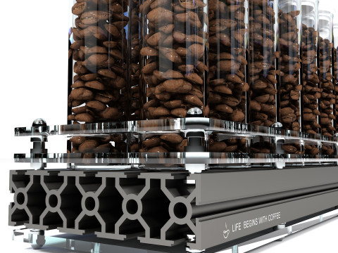 Expositor de gr&atilde;os de caf&eacute; 02 CM017 Modelo 3D