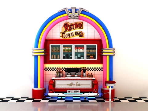 Retro Coffee Bar CB13 3D Model