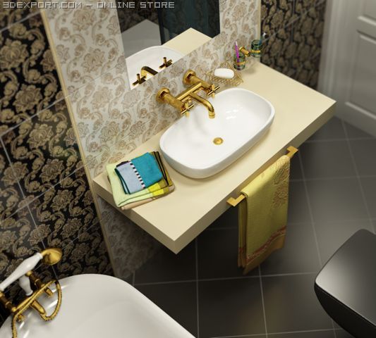 modern bathroom Modèle 3D .c4d .max .obj .3ds .fbx .stl .blend