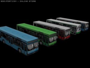 low-poly bus pack 3D Модель