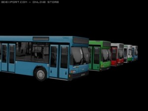 low-poly bus pack 3D 모델
