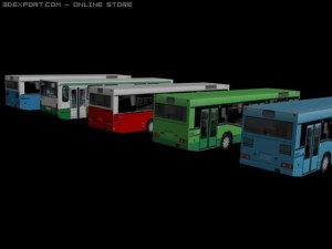 low-poly bus pack 3D 모델