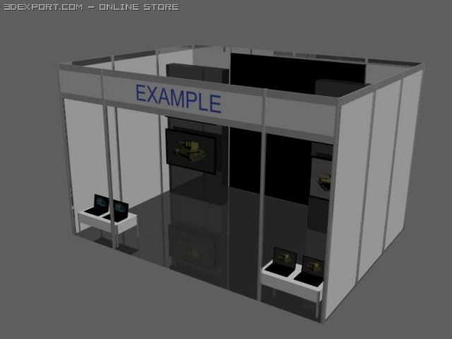 trade stand 1 3D Model .c4d .max .obj .3ds .fbx .stl .blend 
