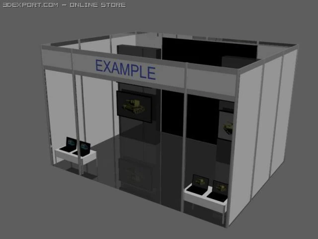 trade stand 1 3D Model .c4d .max .obj .3ds .fbx .stl .blend 