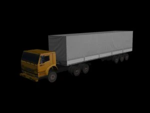 низкополигональный грузовик 3D Модель