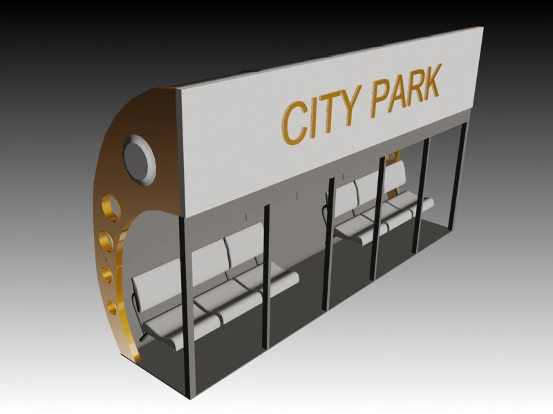 bus stop 3D Model .c4d .max .obj .3ds .fbx .stl .blend 