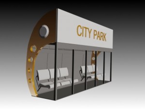 bus stop Modèle 3D