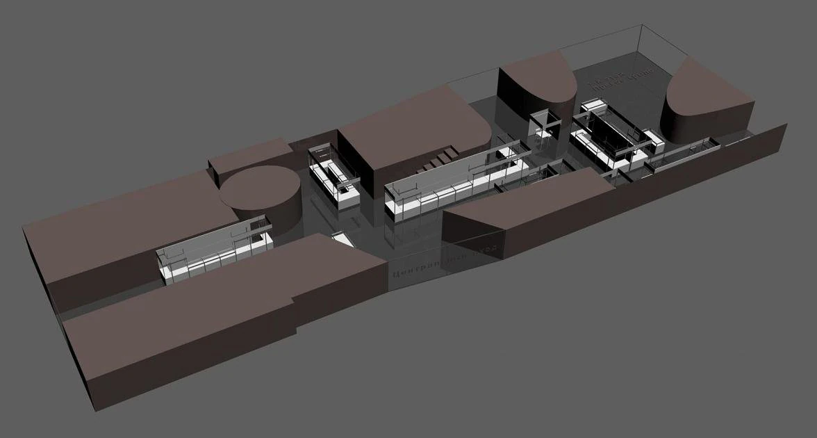 centro espositivo Modello 3D .c4d .max .obj .3ds .fbx .stl .blend 