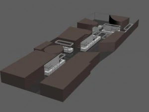 centro espositivo Modello 3D