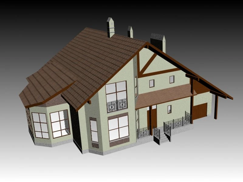 cottege 3D Model .c4d .max .obj .3ds .fbx .stl .blend 