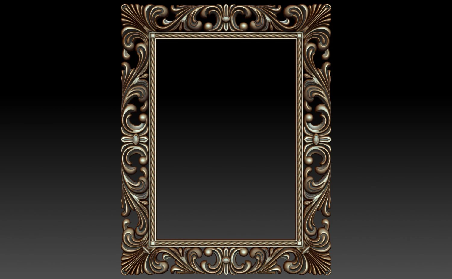 decorative frame 3 3D Model .c4d .max .obj .3ds .fbx .stl .blend 
