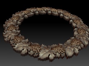 decorative frame with grapes and leaves 3D Модель
