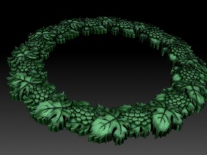 decorative frame with grapes and leaves 3D Модель