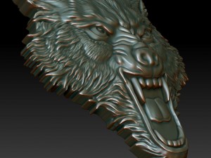wolf head Model Cetak 3D