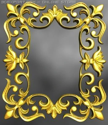 装飾フレーム 3Dモデル .c4d .max .obj .3ds .fbx .stl .blend 