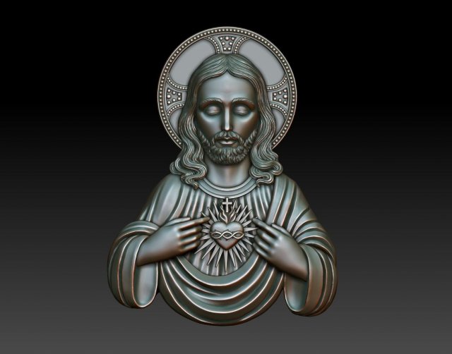 Sacred Heart of Jesus 3 3D Baskı Modeli .c4d .max .obj .3ds .fbx .stl .blend 