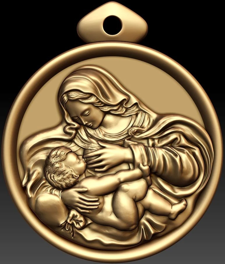 マドンナペンダント 3Dモデル .c4d .max .obj .3ds .fbx .stl .blend 