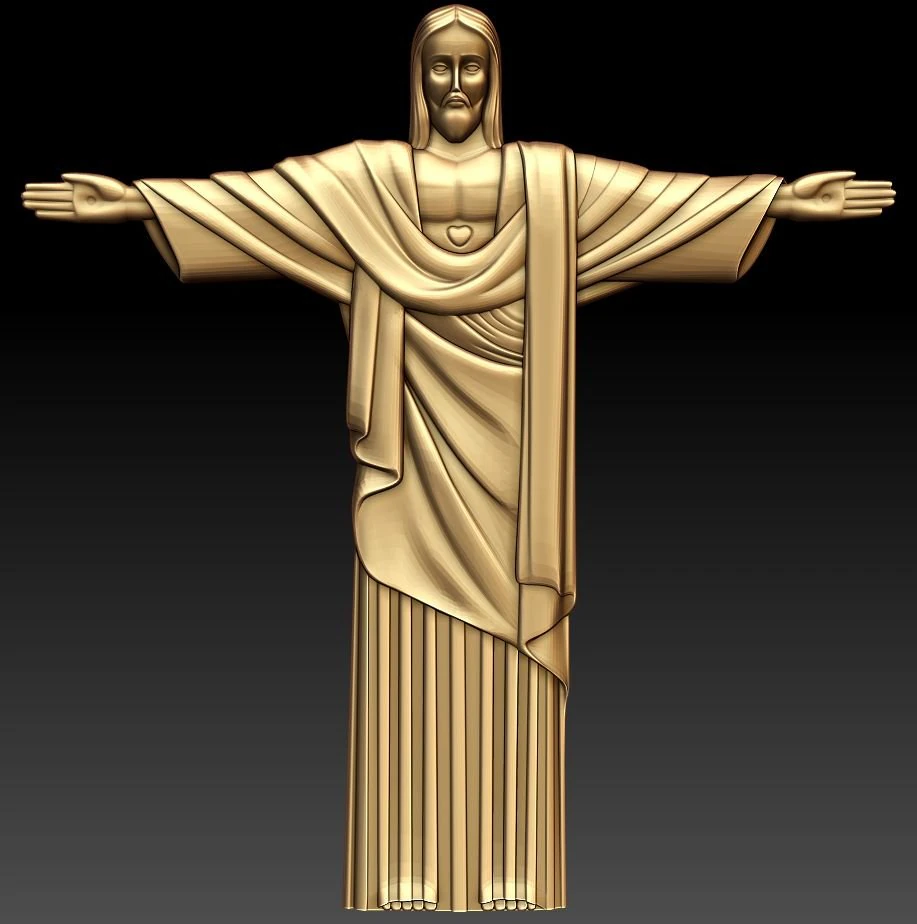 statue of christ in rio de janeiro 3D Model .c4d .max .obj .3ds .fbx .stl .blend 