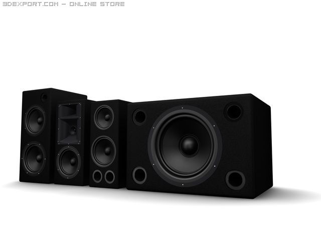 speakers 3D Model .c4d .max .obj .3ds .fbx .stl .blend 