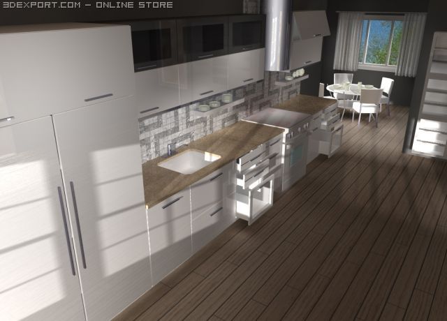 italian kitchen Modèle 3D .c4d .max .obj .3ds .fbx .stl .blend 