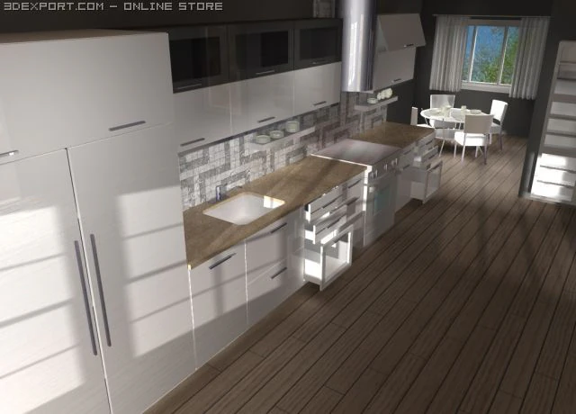 italian kitchen 3D Model .c4d .max .obj .3ds .fbx .stl .blend