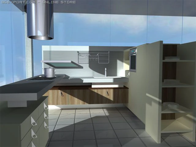 italian kitchen antares 3D Model .c4d .max .obj .3ds .fbx .stl .blend 