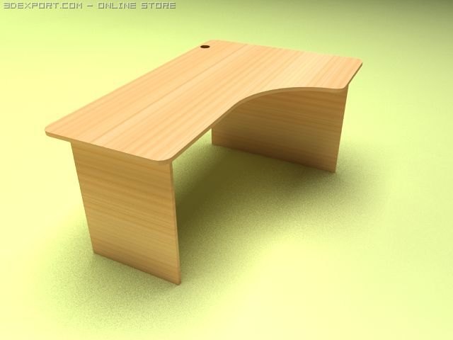 wood officce desk 3D 模型 .c4d .max .obj .3ds .fbx .stl .blend