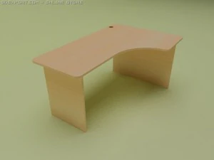 wood officce desk 3D Model