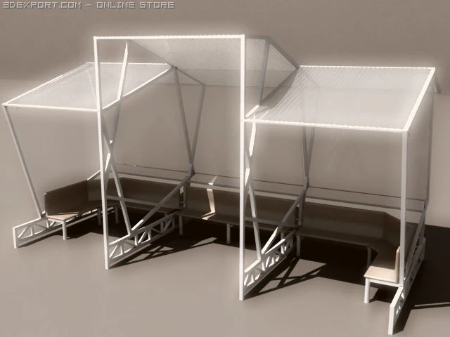 busstop 3D Model .c4d .max .obj .3ds .fbx .stl .blend 