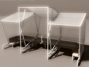 公交车站 3D 模型
