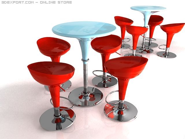 cafe set 3Dモデル .c4d .max .obj .3ds .fbx .stl .blend 