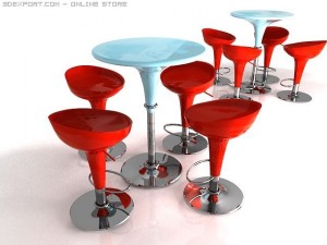 cafe set Modello 3D