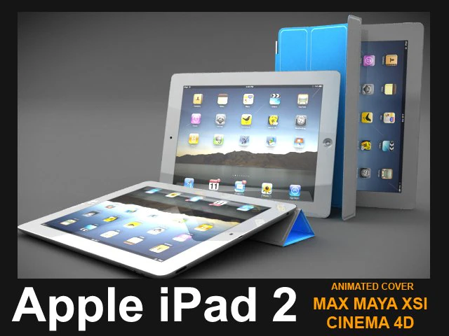apple ipad2 3D Model .c4d .max .obj .3ds .fbx .stl .blend 