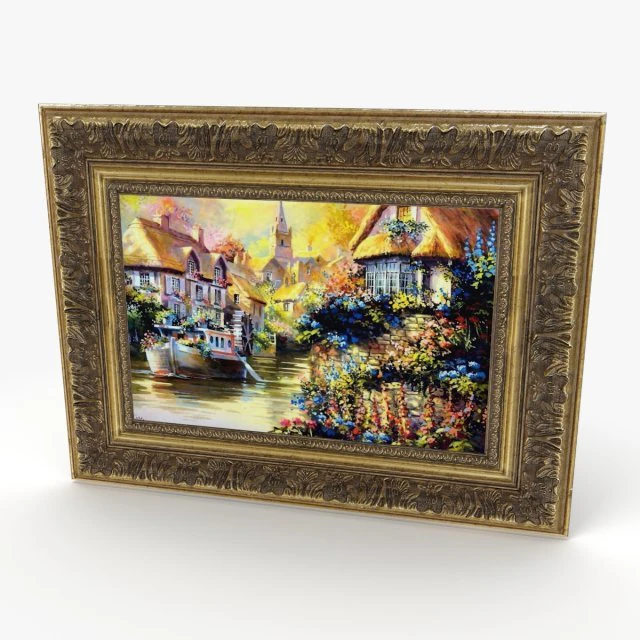 antique painting 3D Model .c4d .max .obj .3ds .fbx .stl .blend 
