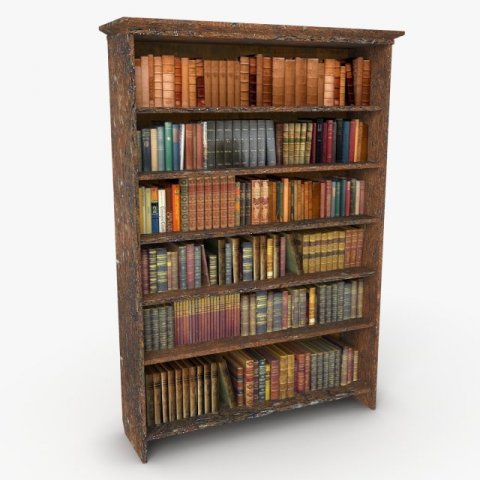 antique bookshelf 3D Model .c4d .max .obj .3ds .fbx .stl .blend 