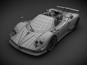 pagani zonda cinque roadster 3D Модель