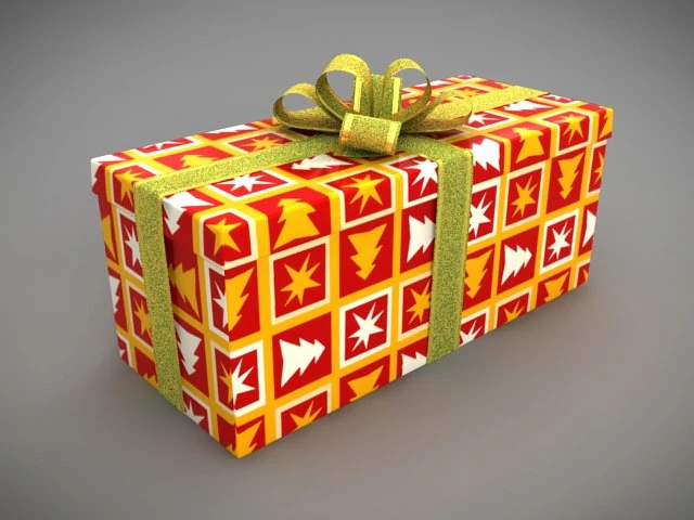 present orange 3D Model .c4d .max .obj .3ds .fbx .stl .blend 