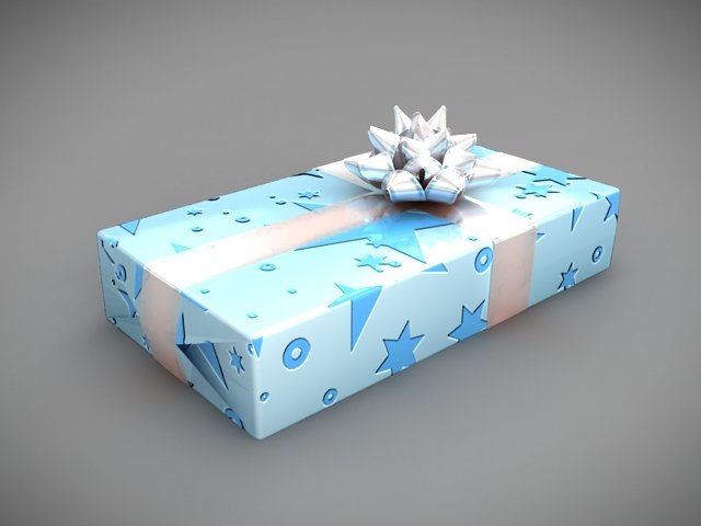 present silver 3D-Modell .c4d .max .obj .3ds .fbx .stl .blend 