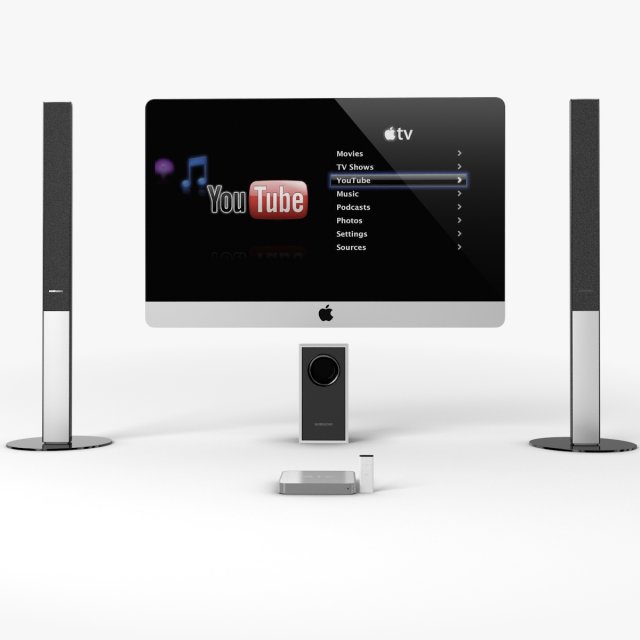 apple home cinema Modelo 3D .c4d .max .obj .3ds .fbx .stl .blend 