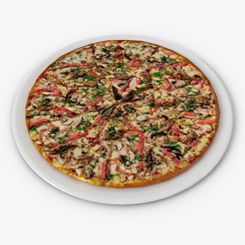 pizza 3D 모델 .c4d .max .obj .3ds .fbx .stl .blend 