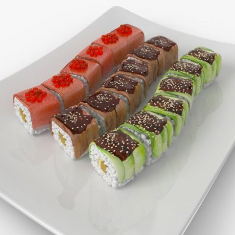 sushi dragons 3D 模型 .c4d .max .obj .3ds .fbx .stl .blend 