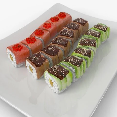 sushi dragons 3D Model .c4d .max .obj .3ds .fbx .stl .blend 